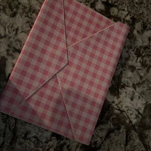 Pink Gingham Envelope Clutch